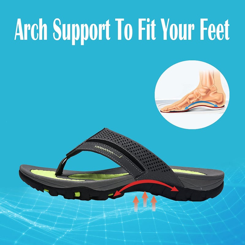 Pulltop Flip Flops for Men, Mens Thong Sandals Waterproof Shower Sandals Summer Outdoor Slippers Non Slip Beach Sandals for Men - Image 3
